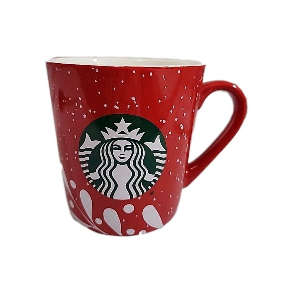 Starbucks Holiday Christmas Red Snowflake Snow Coffee Tea Mug Cup 18 oz